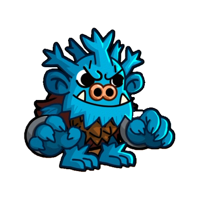 Frosty animated hero with background removed