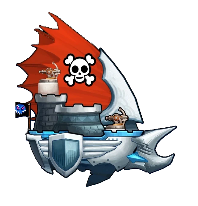 Ironhold animated ship with red sail and transparent background