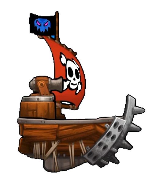 Rogue's Float animated ship with its game background removed