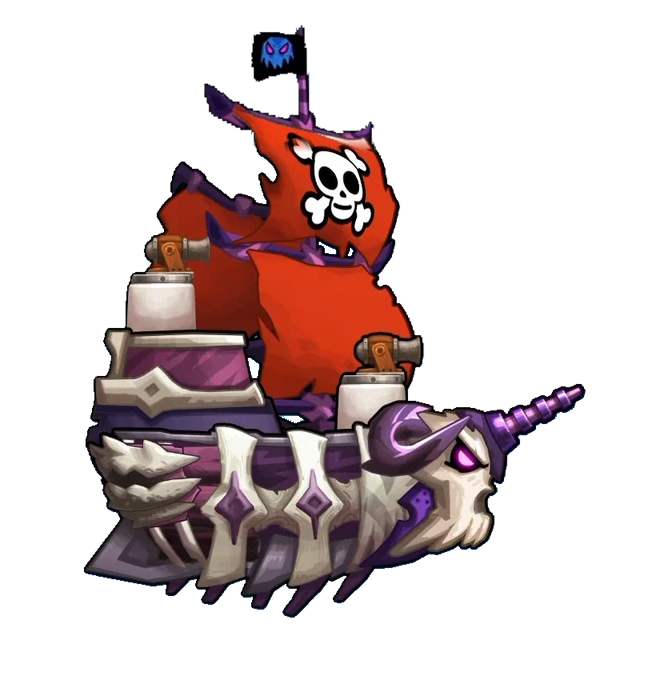 Soulpiercer animated ship with red sail and transparent background